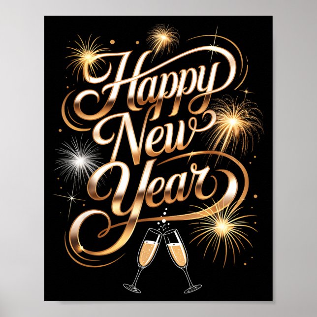 Póster New Years Eve Party Supplies 2026 Happy New Year F (Frente)