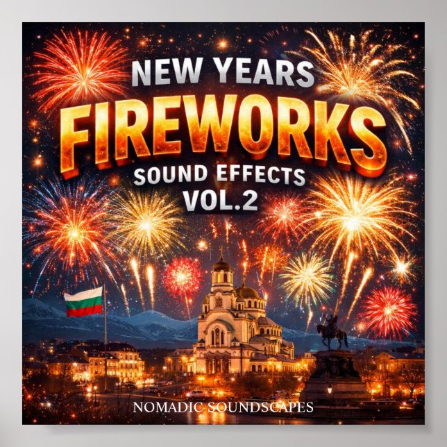 Póster New Years Fireworks Sound Effects  Album Cover (Frente)