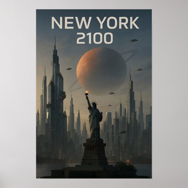 Póster New York 2100: Futuristic Skyline (Frente)
