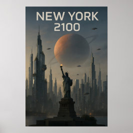 Póster New York 2100: Futuristic Skyline