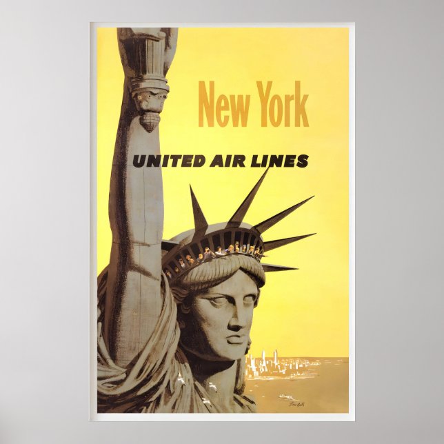 Póster New York American United States Vintage Travel (Frente)