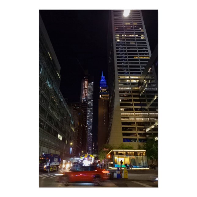 Póster New York at night (Anverso)