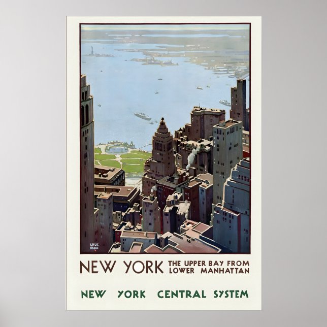 Póster New York Central System Manhattan Skyscraper (Frente)