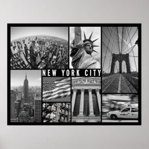 Póster New York City blanco y negro