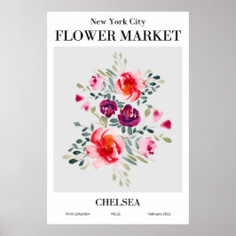 Póster New York City Flower Market Chelsea Poster