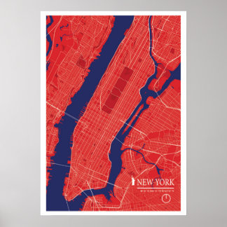 Póster New York City Map Poster