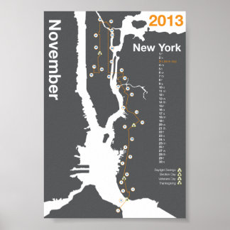 Póster New York City Marathon Map