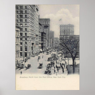 Póster New York City, NY, Manhattan, Broadway, vintage