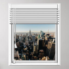 Póster New York City View Fake Window With Blinds
