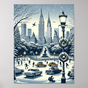 Póster New York Holiday Elegance - Navidades Personalizab
