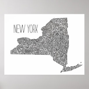 Póster New York Map