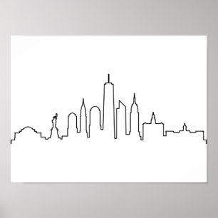 Póster NEW YORK NYC Manhatten USA City Skyline Silhouette