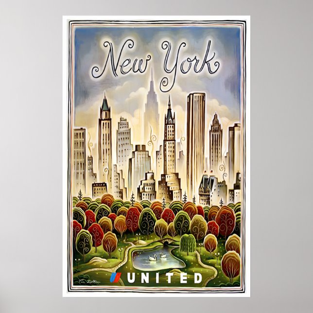Póster New York Poster Central Park Print United Art (Frente)