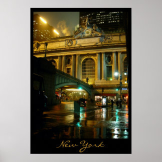 Póster New York Poster Cityscape New York Night Print