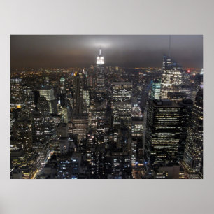 Póster New York Poster Cityscape New York Night Print