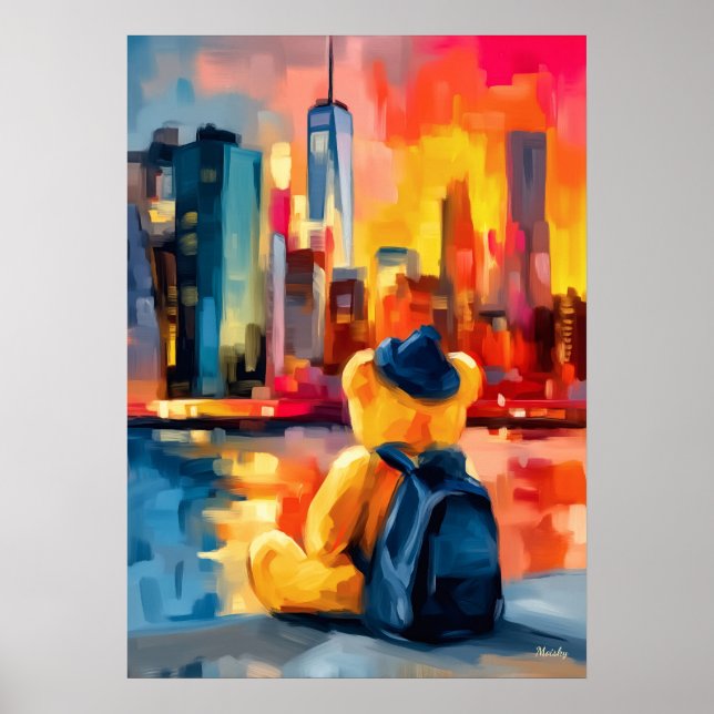 Póster New York Teddy Fauvist Manhattan Skyline Print (Frente)