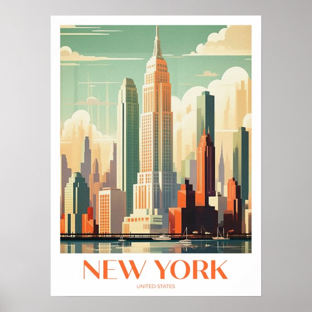 Póster New York Travel Print Wall Art (Frente)