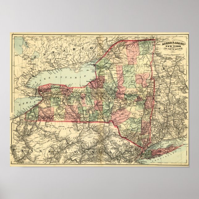 Póster New YorkPanoramic MapNew York (Frente)