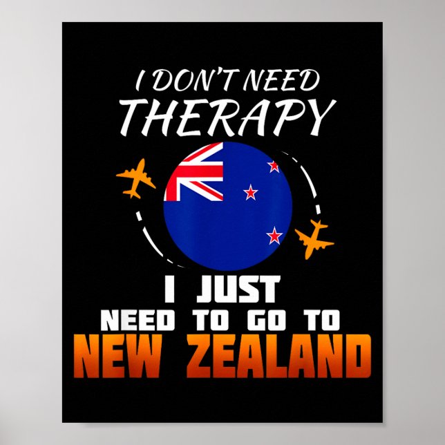Póster New Zealand Flag I Vacation I Funny New Zealand  (Frente)