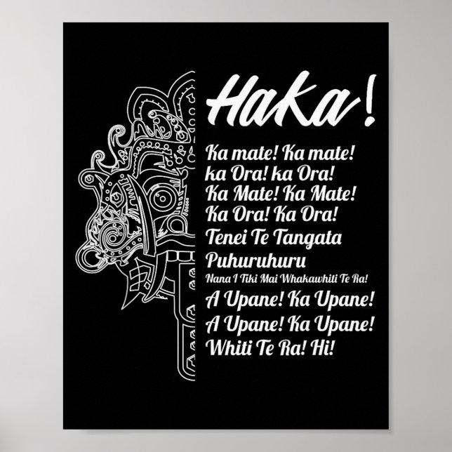 Póster New Zealand Maori Haka - Ka Mate Rugby Tee  (Frente)