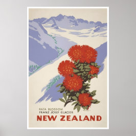 Póster New Zealand Print Travel Poster Franz Josef