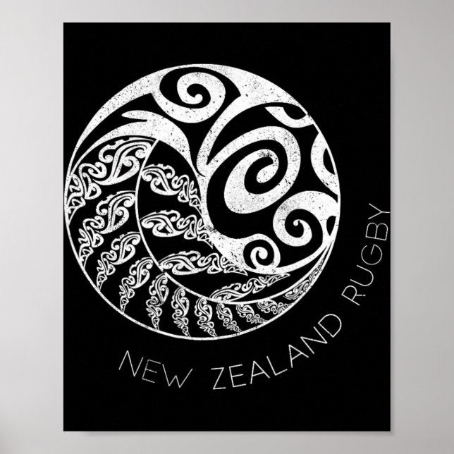 Póster New Zealand Rugby Maori Insred Kiwi &amp; Silver F (Frente)