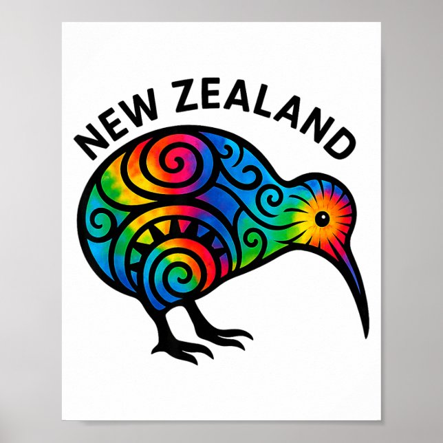 Póster New Zealand Vacation, New Zealand Souvenirs, Kiwi  (Frente)
