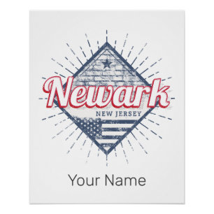 Póster Newark City New Jersey Estados Unidos