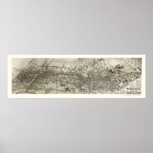 Póster Newark, NJ Panoramic Map - 1907