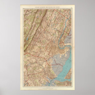 Póster Newark y Elizabeth, Nueva Jersey