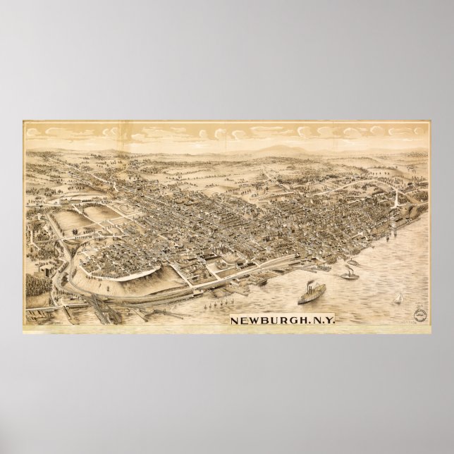 Póster Newburgh, Nueva York (c1900) (Frente)