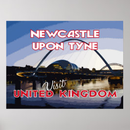 Póster Newcastle Upon Tyne, Visita el Reino Unido...