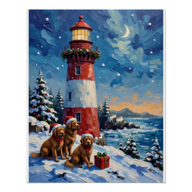 Póster Newfoundland Christmas Lighthouse Holiday (Anverso)