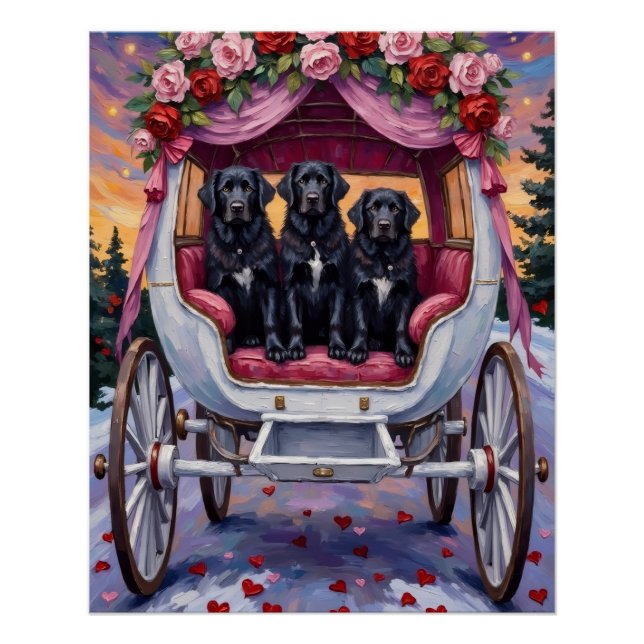Póster Newfoundland Dog Valentine's Day  (Anverso)