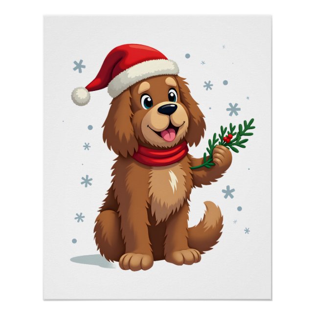 Póster Newfoundland Santa Hat (Anverso)