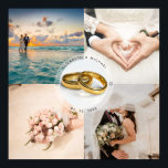 Póster Newlyweds Couple Wedding Anniversary Photo Collage<br><div class="desc">Create your own custom newlyweds couple memorable wedding photo collage.</div>