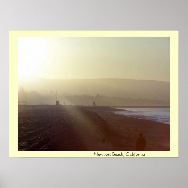 Póster Newport Beach, California Sunrise Print (Frente)