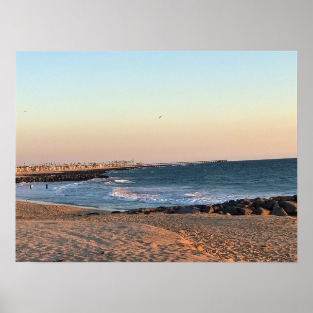 Póster Newport Beach en Sunset, California (Frente)