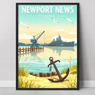 Póster Newport News Virginia Antiguo