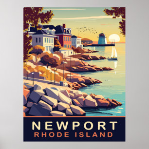 Póster Newport, Rhode Island, costa, Viajes