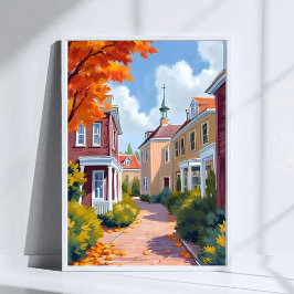 Póster Newport Rhode Island Watercolor