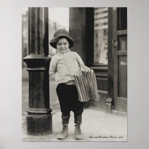 Póster Newsboy en St. Louis, de Lewis Wickes Hine, 1910
