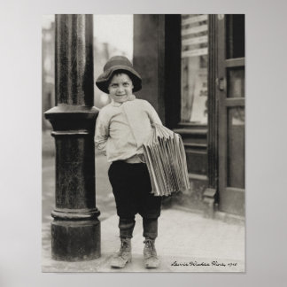 Póster Newsboy en St. Louis, de Lewis Wickes Hine, 1910