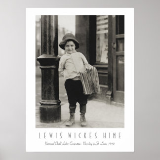 Póster Newsboy en St. Louis por Lewis Wickes Hine