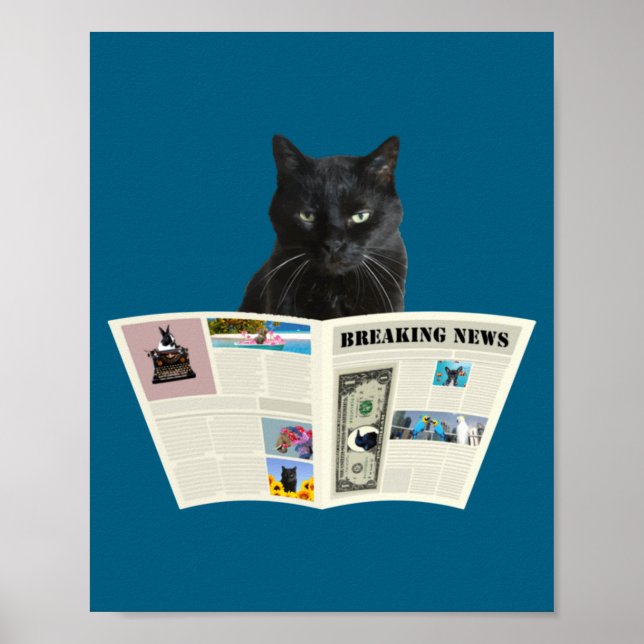 Póster Newspaper Breaking News Black Cat Au Journal _1  (Frente)