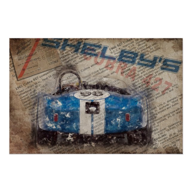 Póster Newspaper Shelby Cobra 427 (Anverso)