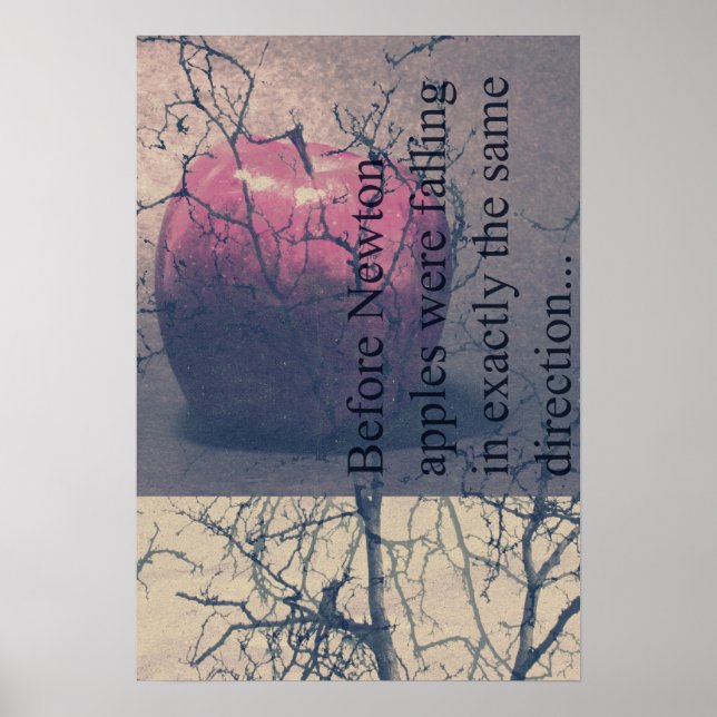 Póster Newton y poster de manzanas (Frente)