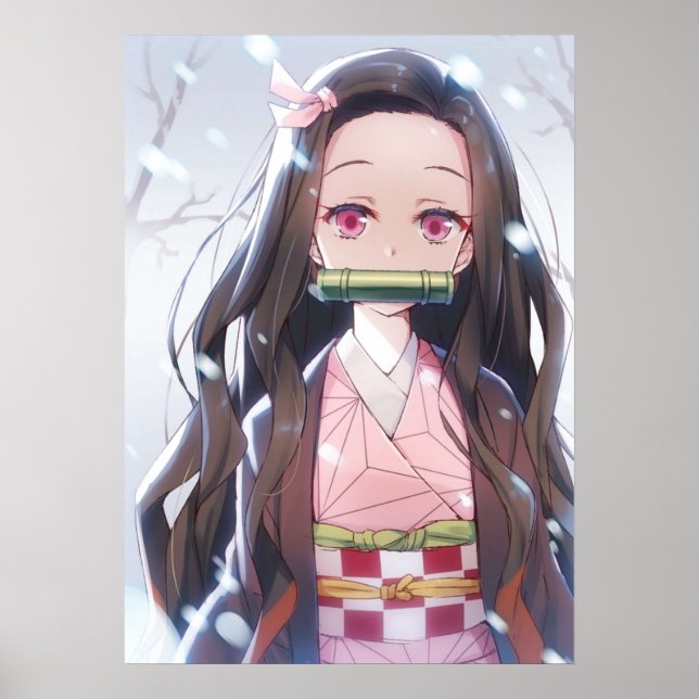 Póster Nezuko Anime Kimetsu no Yaiba (Frente)