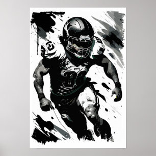 Póster ✪ NFL ✪ Retrato de jugador de fútbol ☛ vector abst