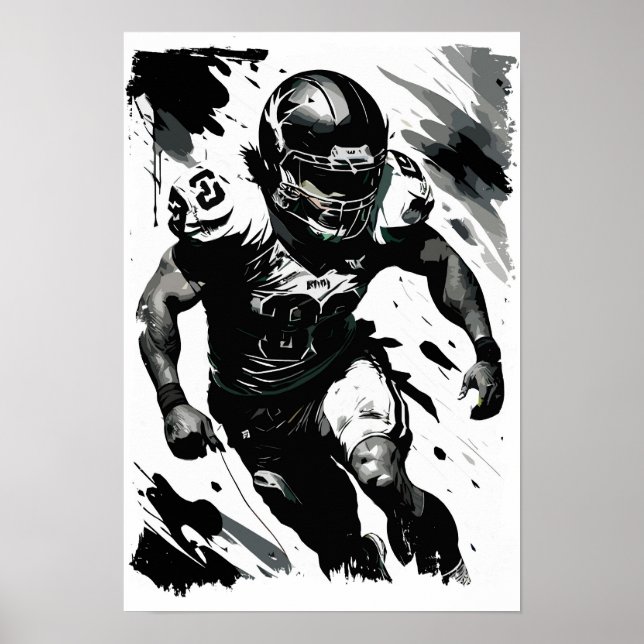 Póster ✪ NFL ✪ Retrato de jugador de fútbol ☛ vector abst (Frente)